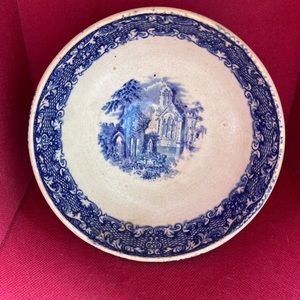 Antique 1800'S Flow Blue Petrus Regout Maastricht Holland Abbey Bowl